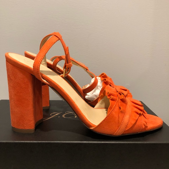 J. Crew Ruffle-strap heels in suede - Picture 3 of 8